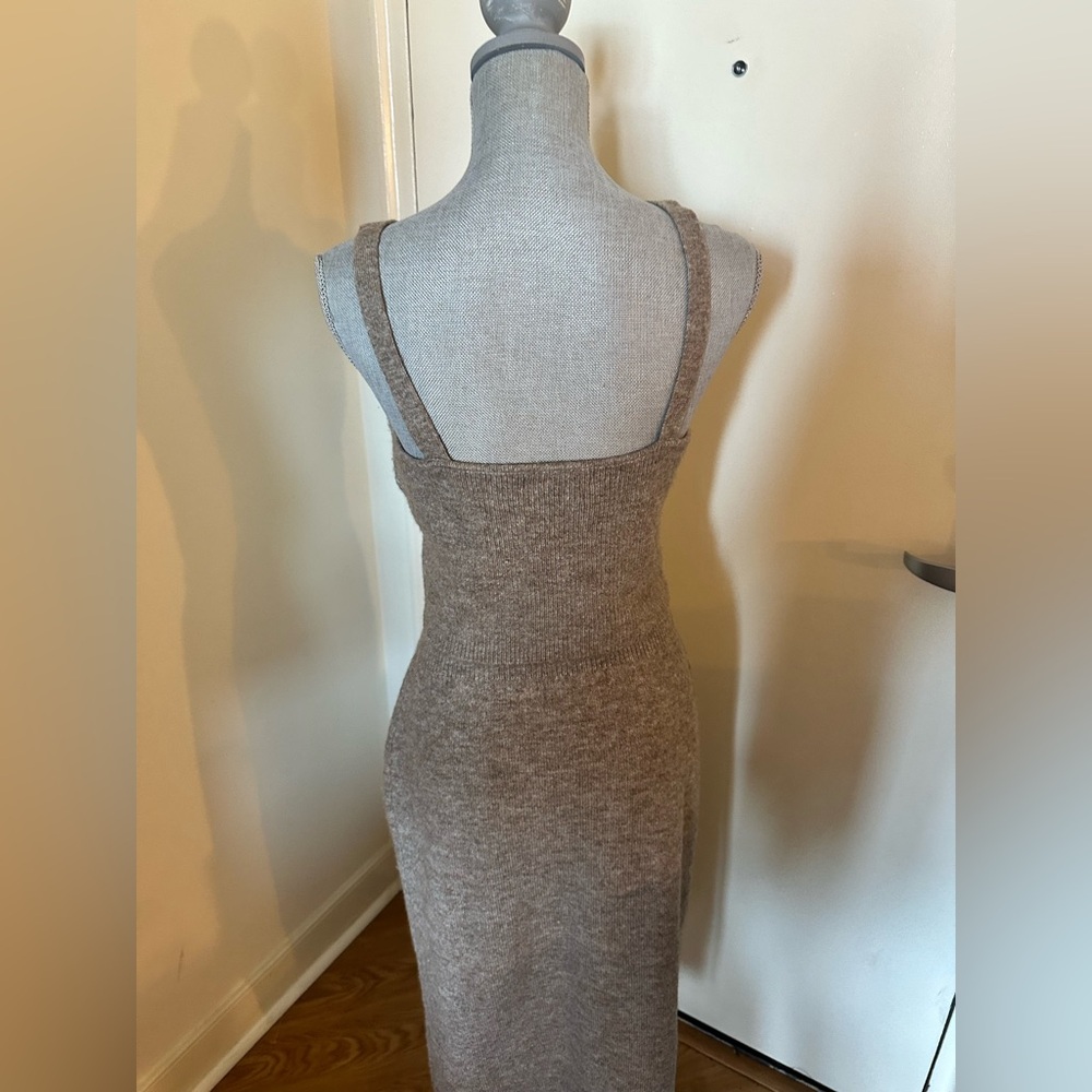 Mango Brown 2piece Bodycon Midi Dress Sweetheart Neckline - Picture 6 of 12